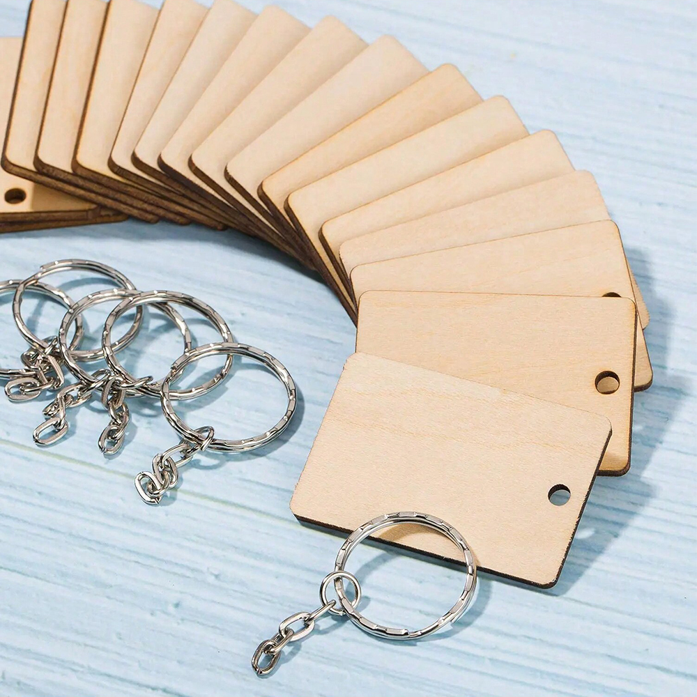 60pcs Blank Wooden Key Chains  - đánh giá và giá Wood Ring Blank