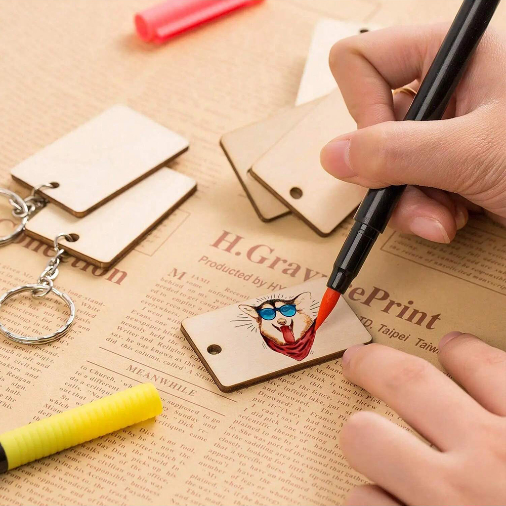 60pcs Blank Wooden Key Chains  - đánh giá và giá Wood Ring Blank