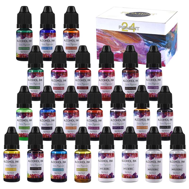 24 Color/Set 10ml  Resin Pigme - đánh giá và giá Resin Dye Alcohol