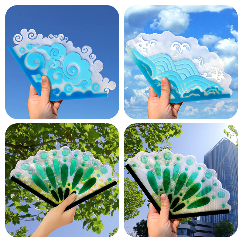 DIY Chinese Folding Fan Silico - đánh giá và giá Resin Ocean Wave Mold