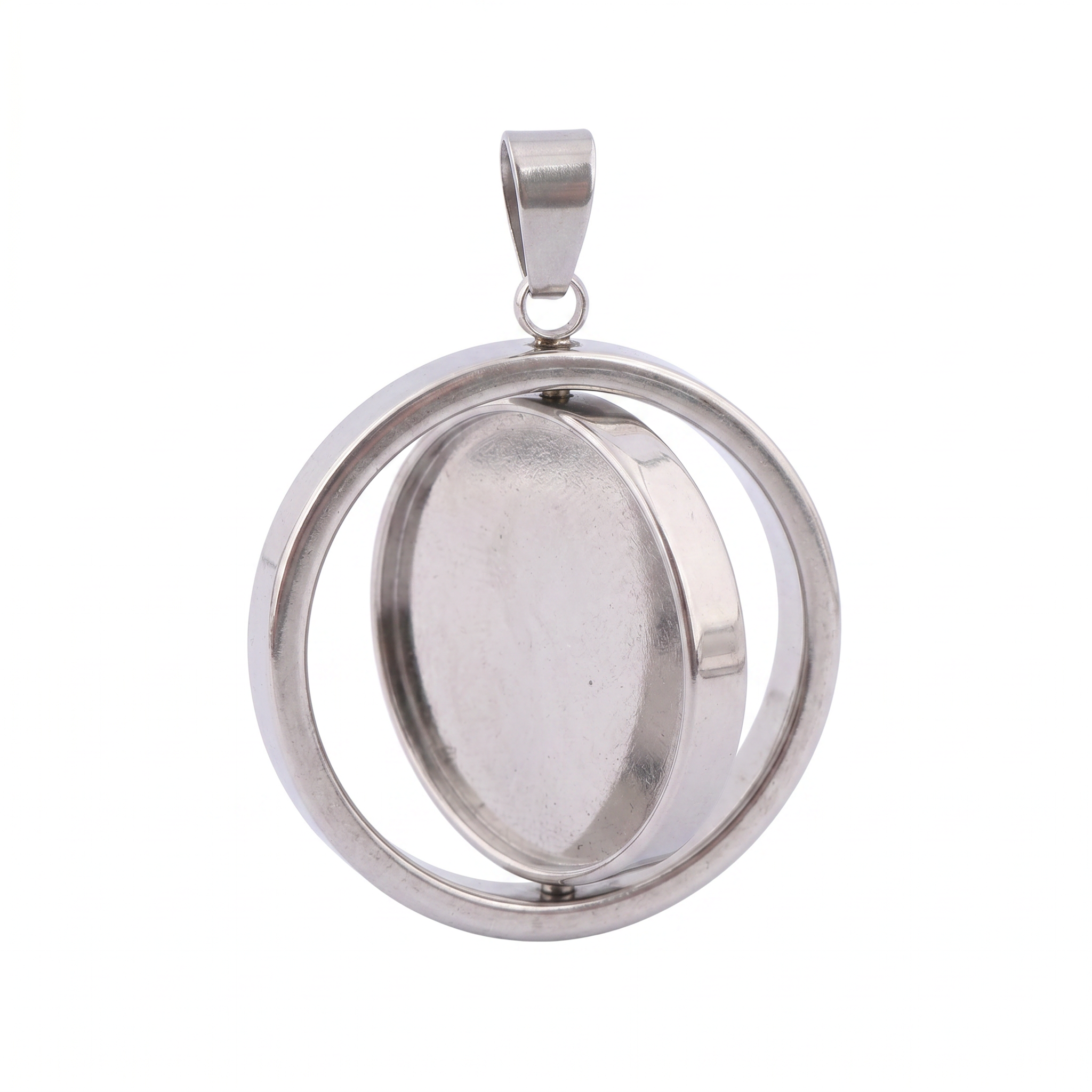 3pcs Stainless Steel  Rotatabl - đánh giá và giá Bezels Set Pendant