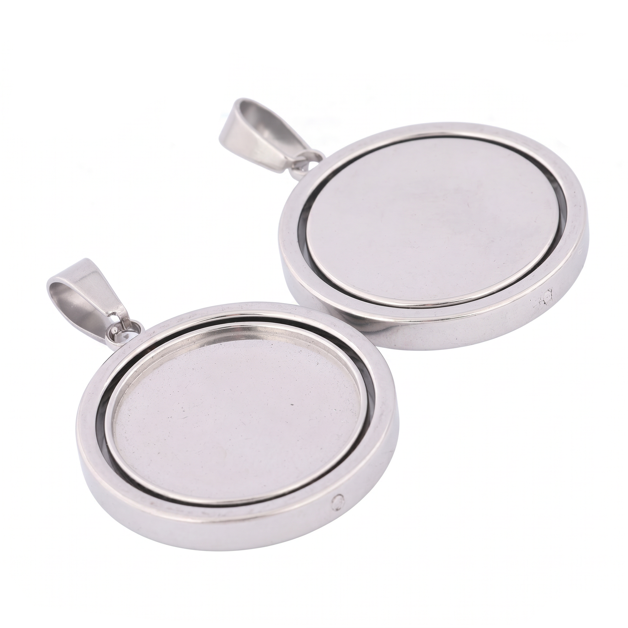 3pcs Stainless Steel  Rotatabl - đánh giá và giá Bezels Set Pendant