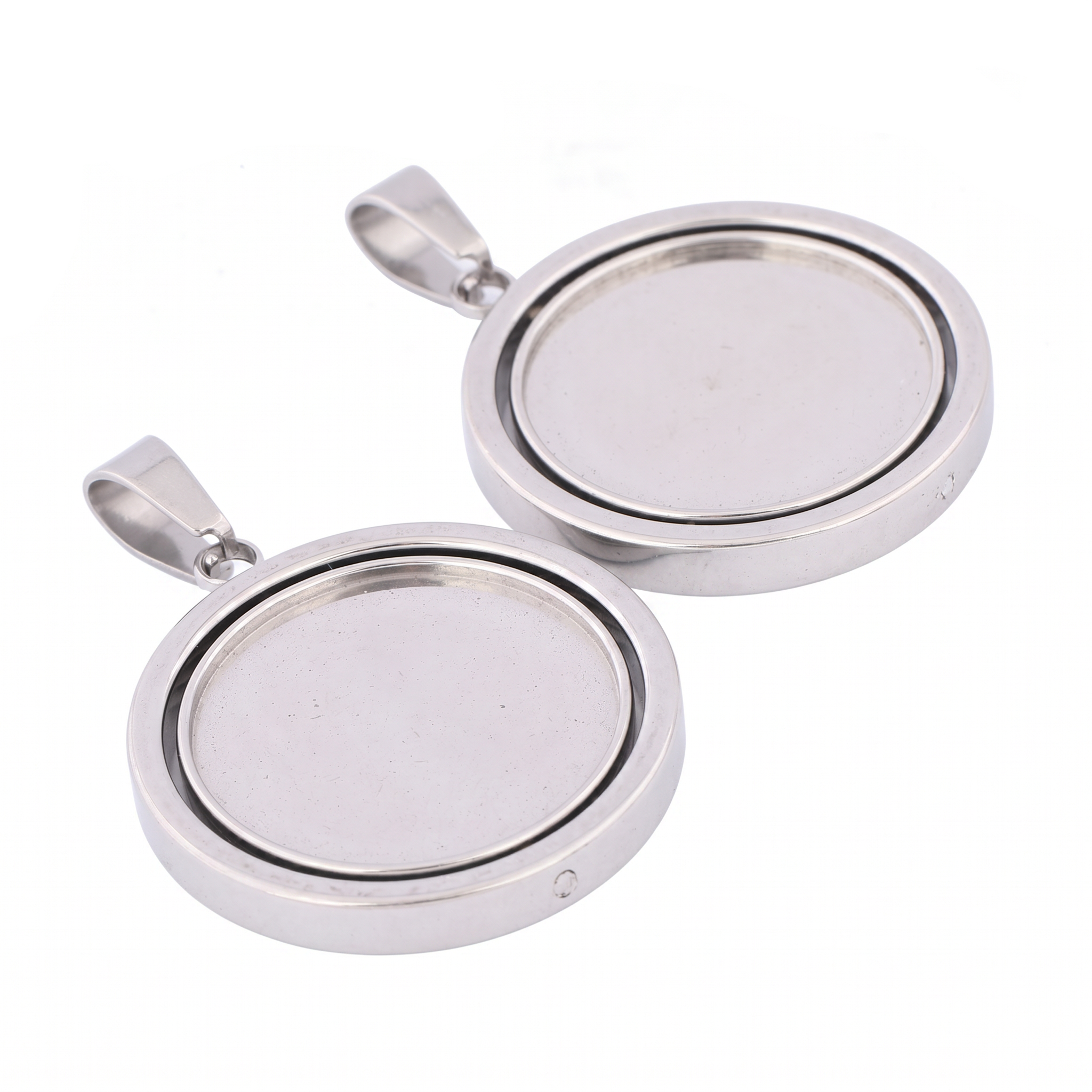 3pcs Stainless Steel  Rotatabl - đánh giá và giá Bezels Set Pendant