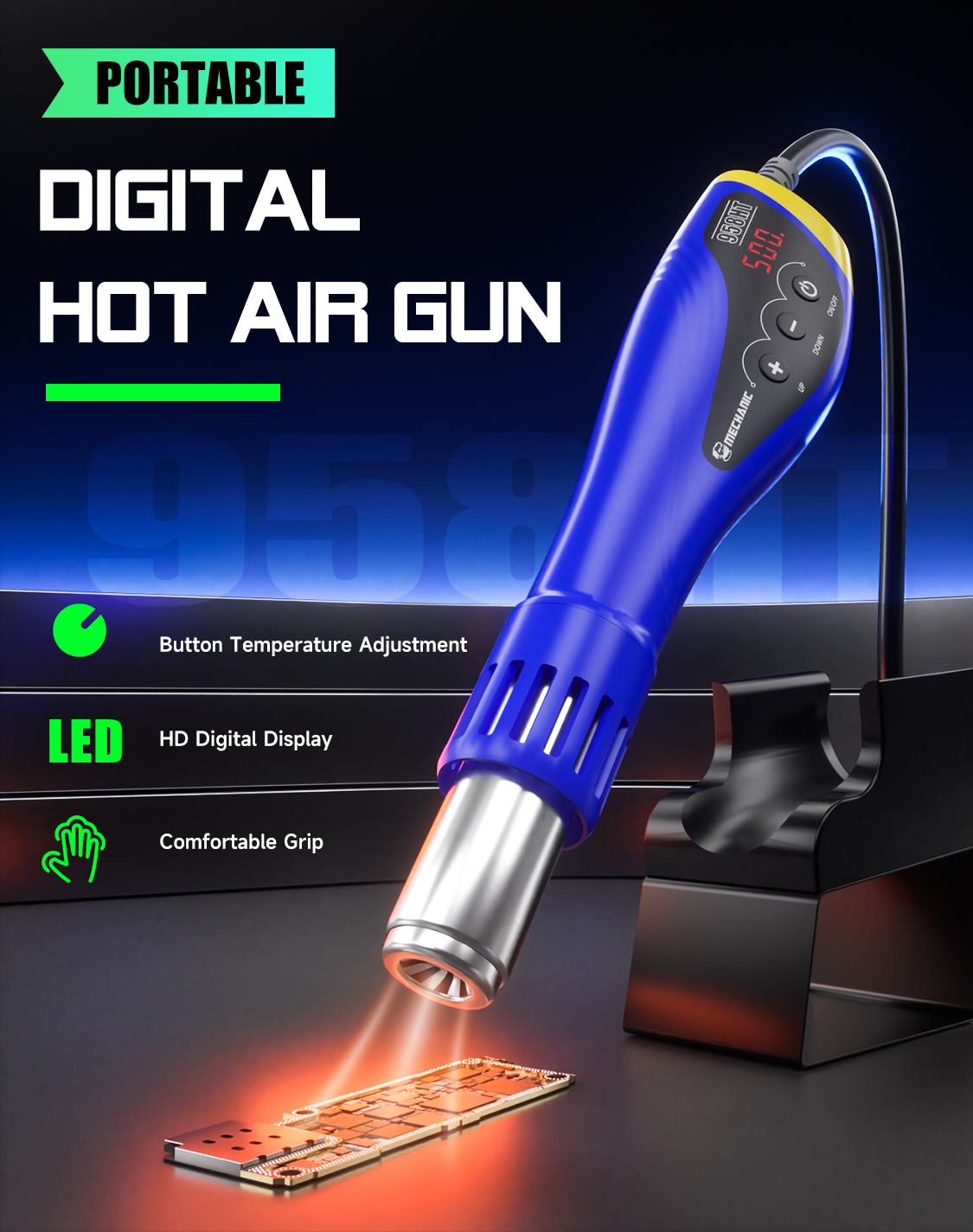 MECHANIC OFFICIAL HT-958 Porta - đánh giá và giá Heat Gun Small