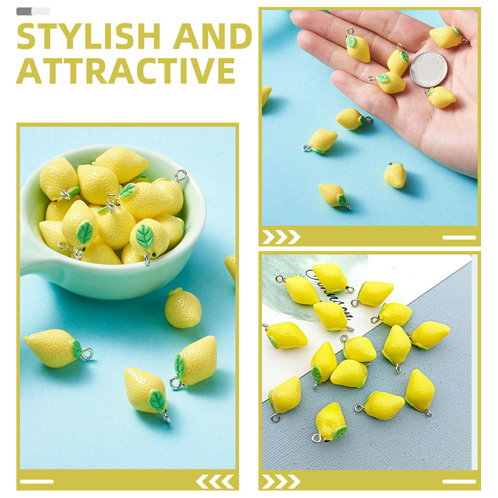 20Pcs Resin Lemon Charms Fruit - đánh giá và giá Crafting Resin
