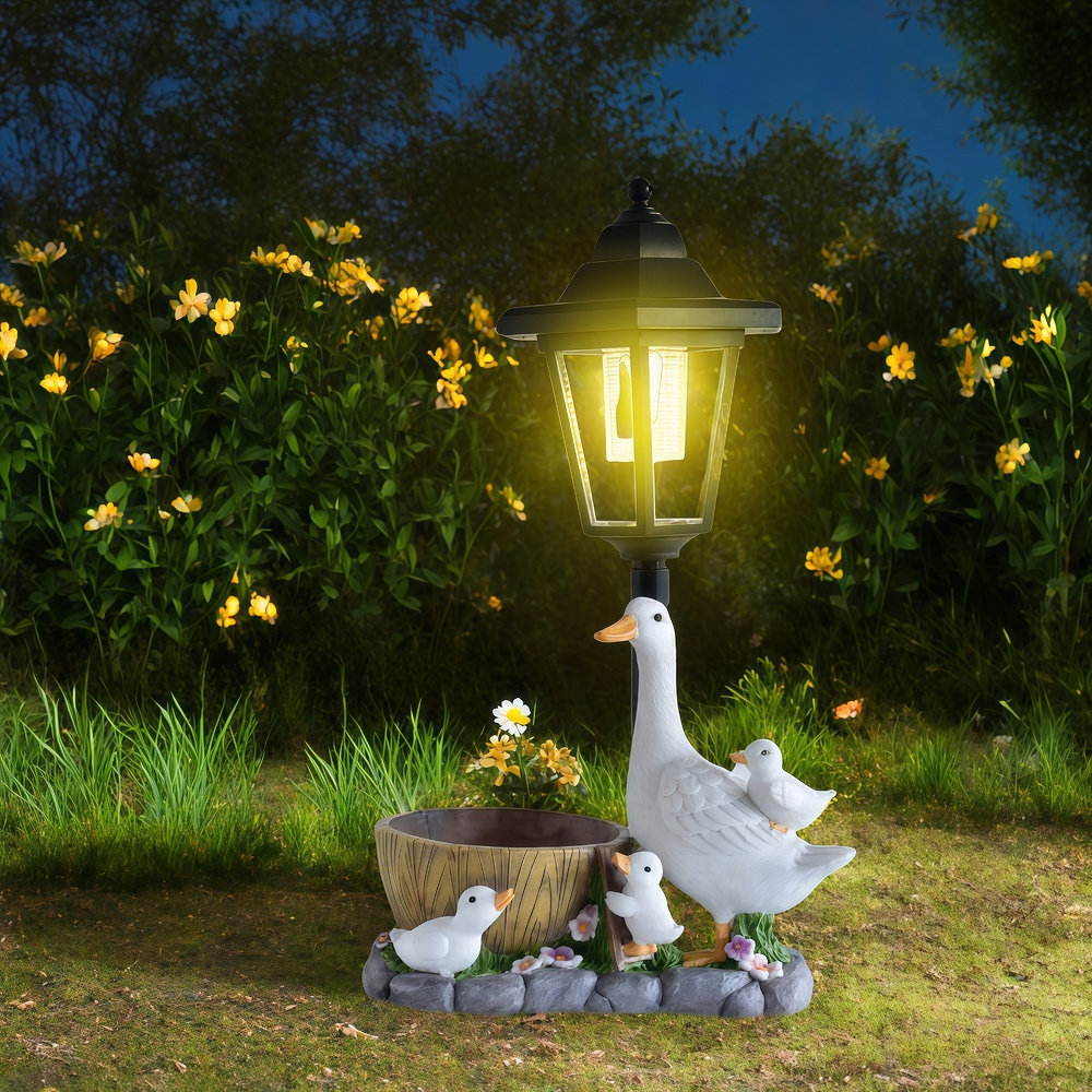 Solar Duck Night Light Garden  - đánh giá và giá Resin Craft Supplies