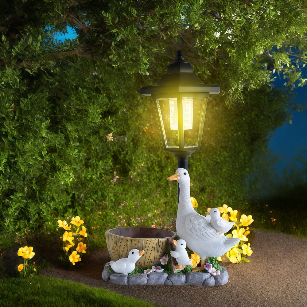 Solar Duck Night Light Garden  - đánh giá và giá Resin Craft Supplies