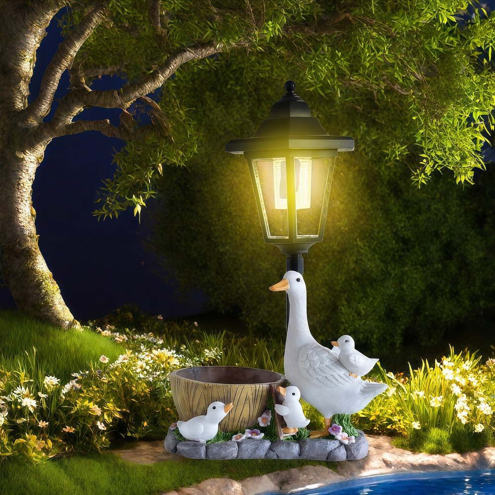 Solar Duck Night Light Garden  - đánh giá và giá Resin Craft Supplies
