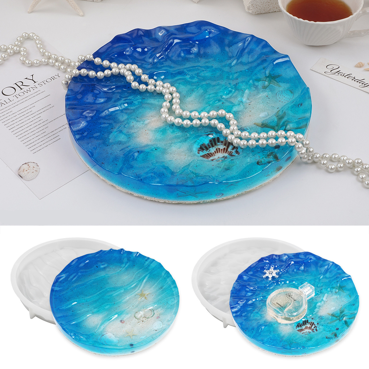 Sea Wave Tray Crystal Epoxy Re - đánh giá và giá Resin Ocean Wave Mold