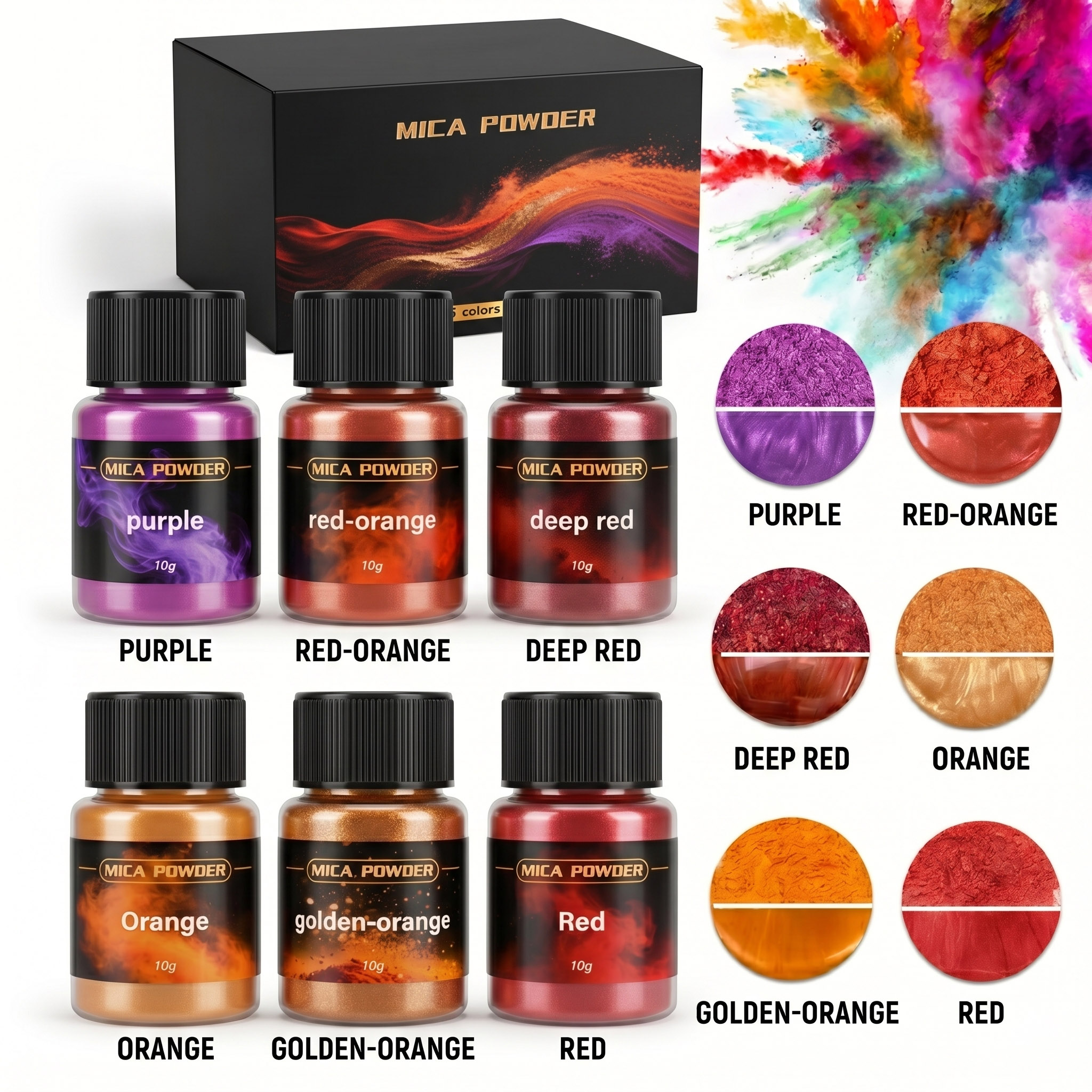 6Colors/Sets metallic powder p - đánh giá và giá Resin Pigment Set