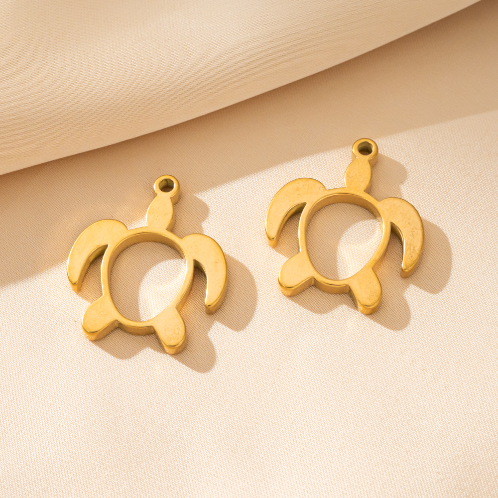 5pcs/Lot Stainless Steel Turtl - đánh giá và giá Bezels Set Pendant
