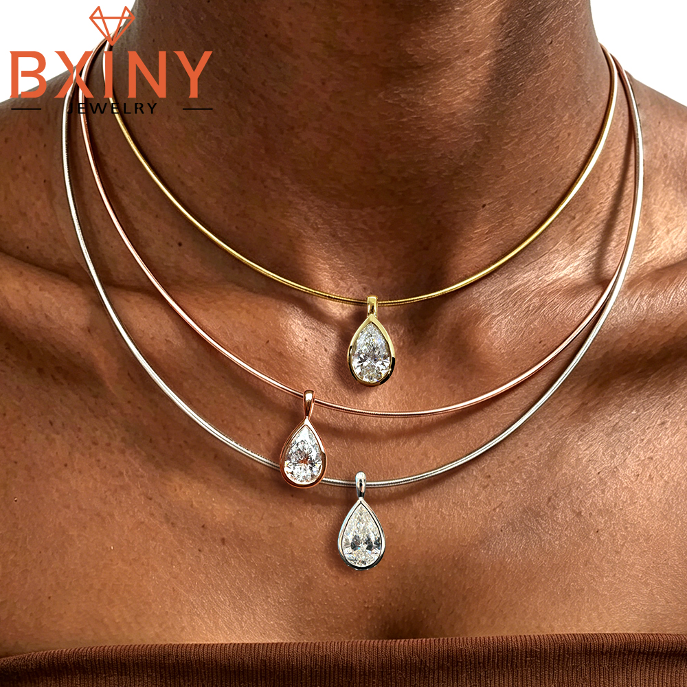 BXINY 3CT Bezel Set Pear Cut M - đánh giá và giá Bezels Set Pendant